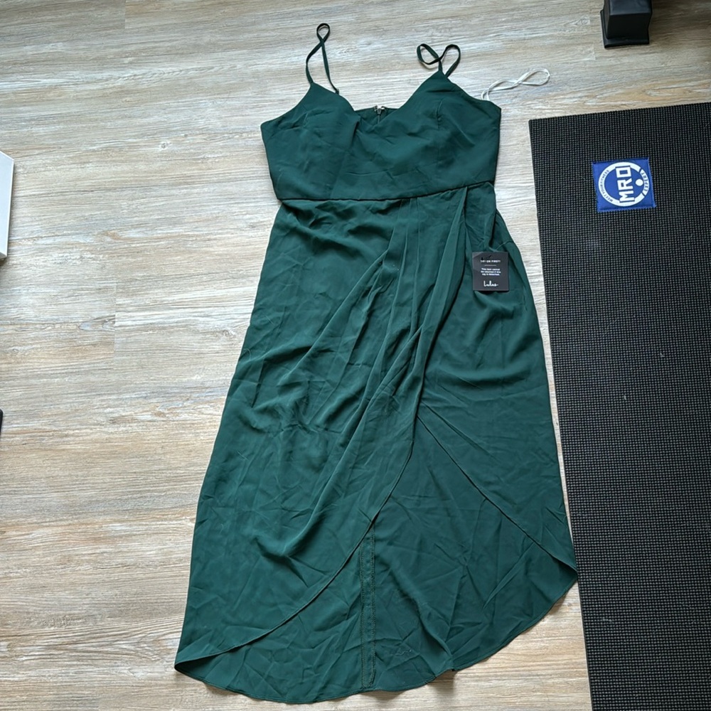 Lulus Reinette Dark Green Midi Dress